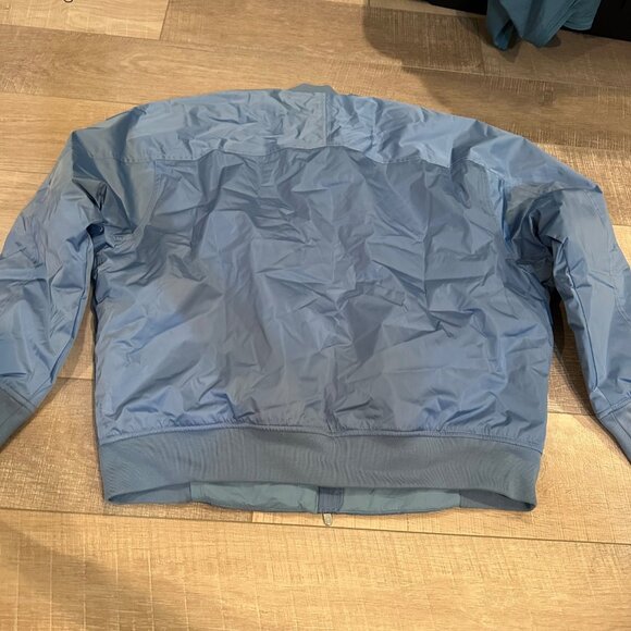 ATHLETA WOMENS XL SATEEN BOMBER JACKET NEW BABY BLUE - Picture 9 of 10